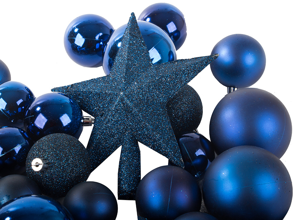 Christmas Tree Decoration, Blue Baubles, 33 pcs. (2)