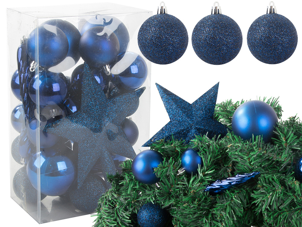 Christmas Tree Decoration, Blue Baubles, 33 pcs. (5)
