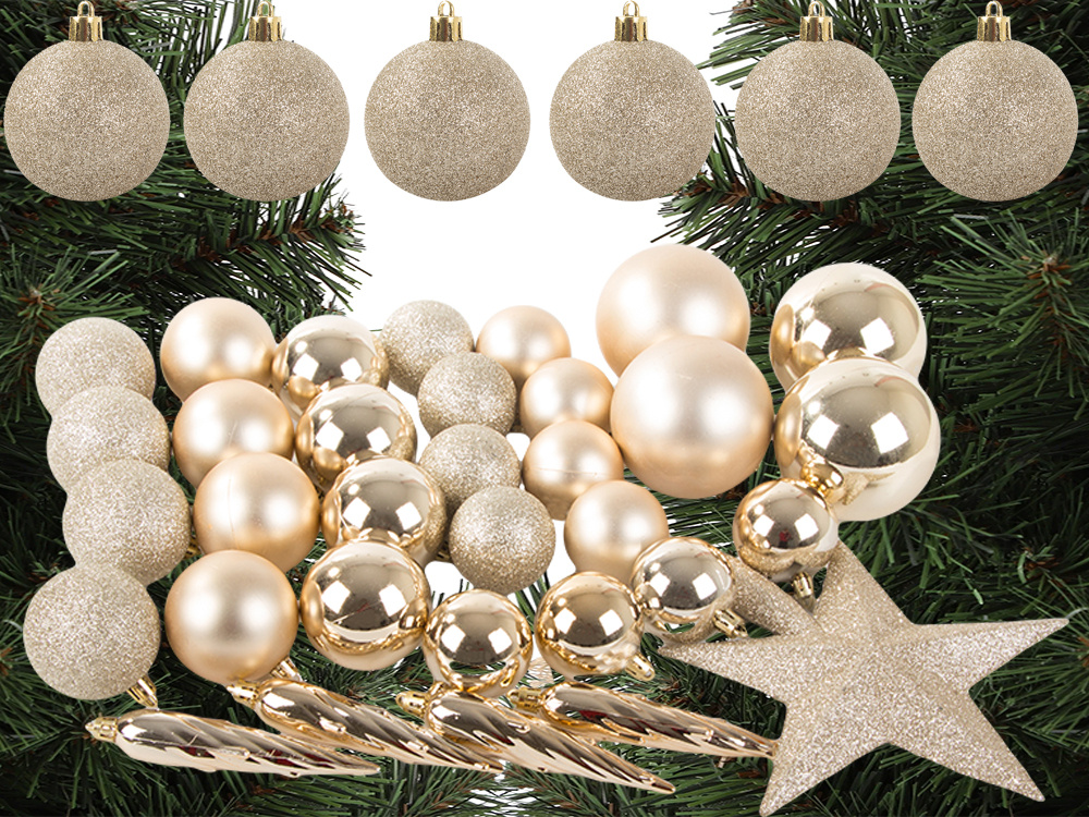 Christmas Tree Decoration, Gold Baubles, 33 pcs. (0)