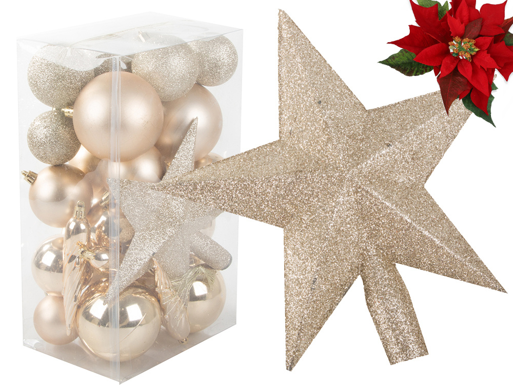 Christmas Tree Decoration, Gold Baubles, 33 pcs. (6)