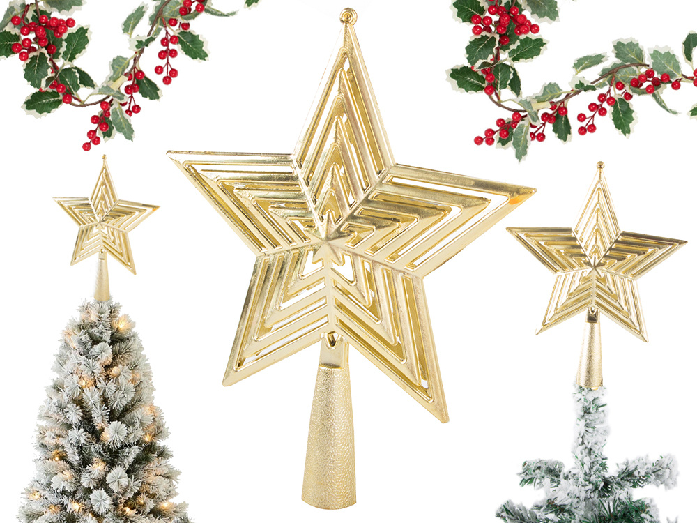 Christmas Tree Star, Gold Christmas Decoration (0)