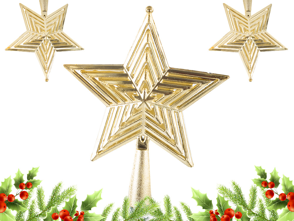 Christmas Tree Star, Gold Christmas Decoration (5)