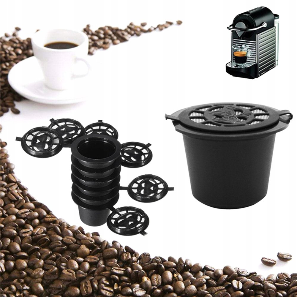 Reusable Refillable Coffee Capsules Pods for Nespresso Coffee Machines, Set of 5 (0)