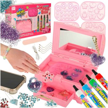 Creative DIY Jewelry Making Kit with UV Curing Light Box for Kids
