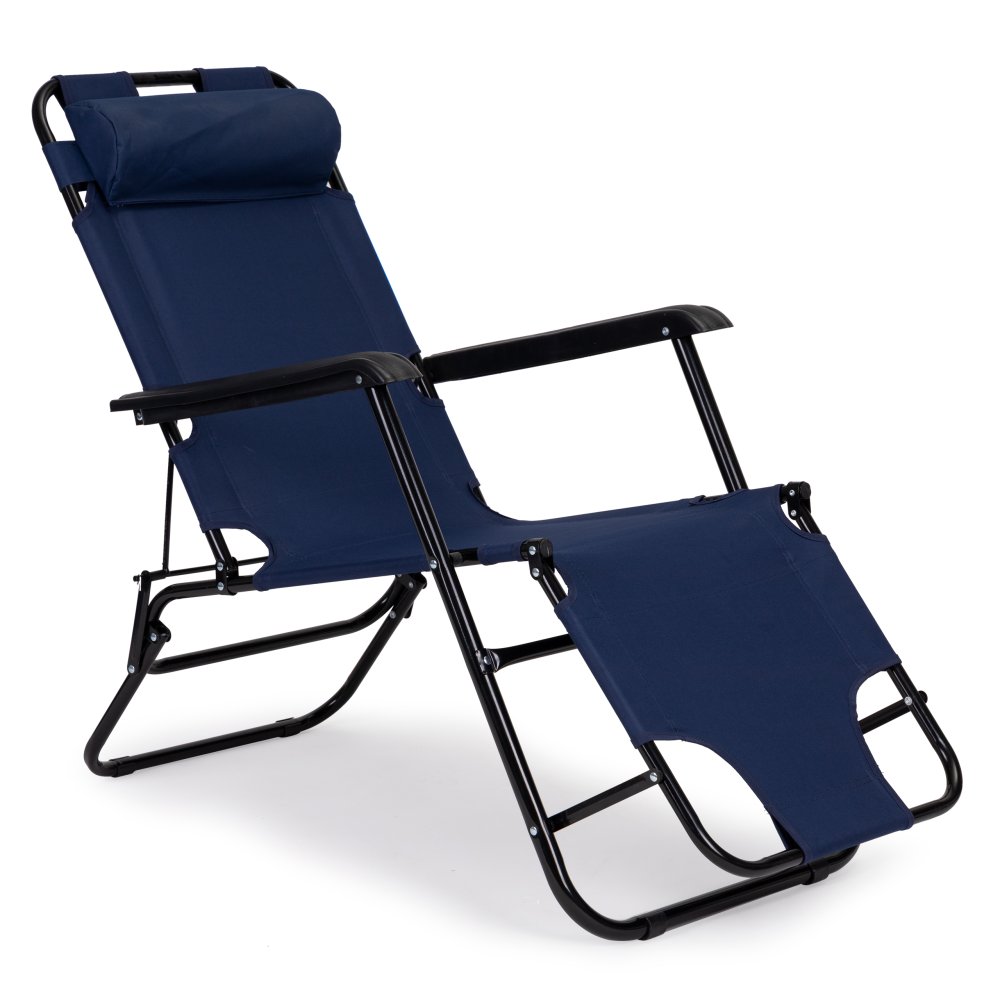 Folding Garden Lounger with Headrest MultiGarden, Blue (0)
