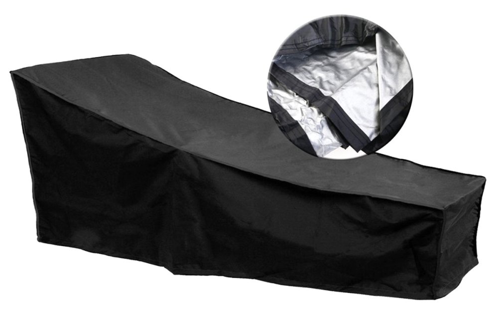 Waterproof Garden Lounger Cover, Black (9)
