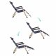 Garden Beach Deck Chair Folding Chair Sunbed with Headrest, Dark Blue