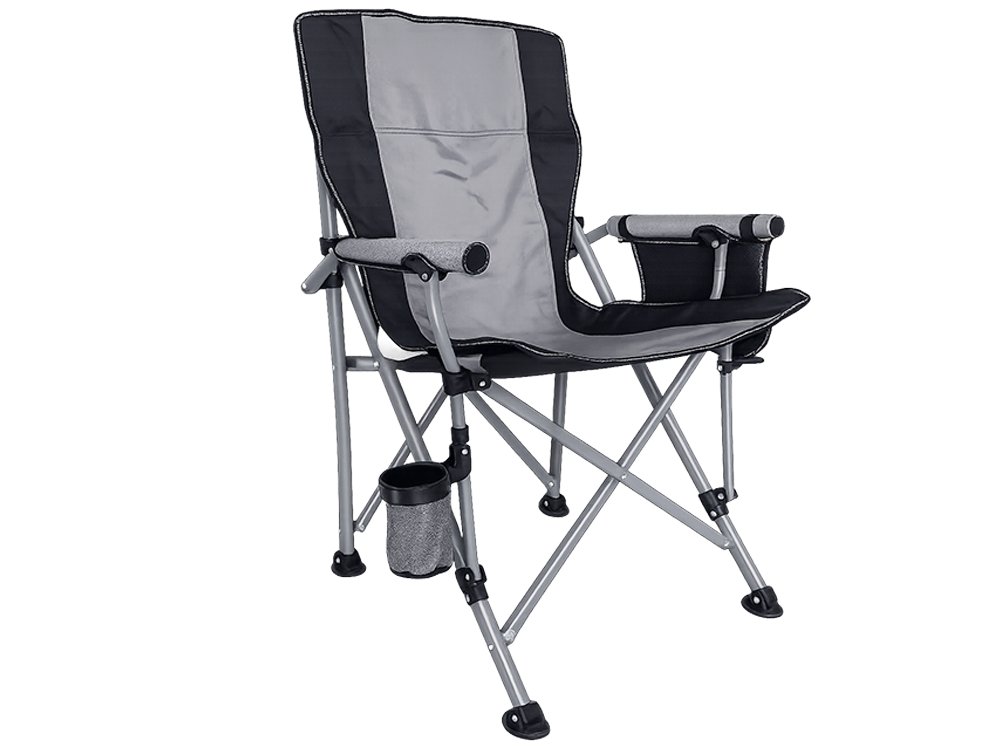 Folding Fishing and Camping Chair with Cup Holder, Grey (0)