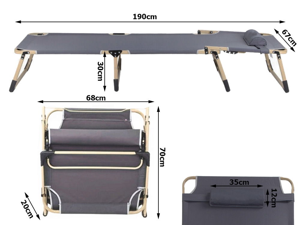 Tourist Military Camping Bed Folding Daybed with Adjustable Backrest (9)