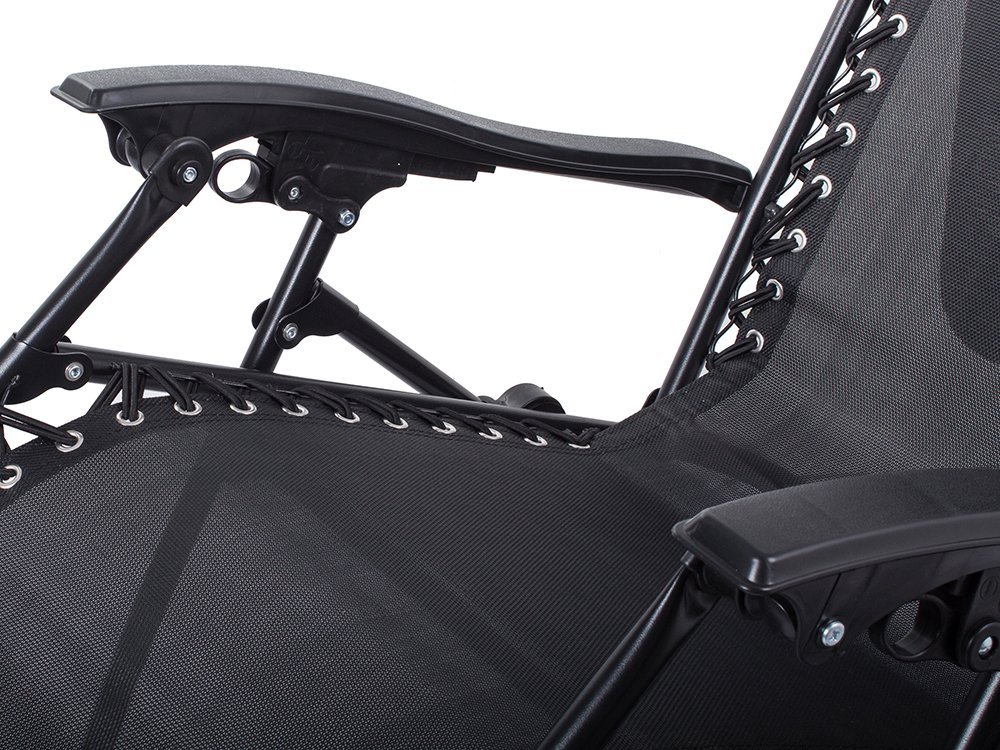 Garden Beach Deck Chair Folding Sunbed with Canopy and Cup Holder (6)