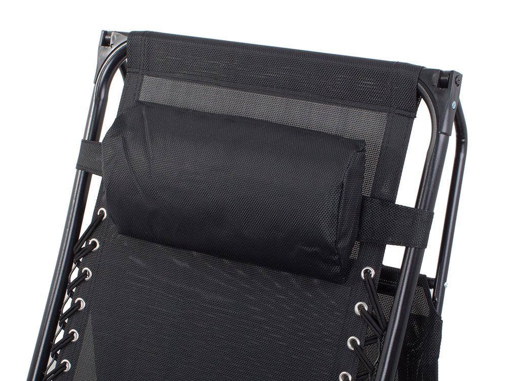 Garden Beach Deck Chair Folding Sunbed with Canopy and Cup Holder (8)