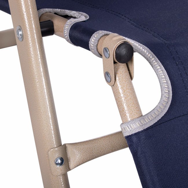 Garden Beach Deck Chair Folding Chair Sunbed with Headrest, Dark Blue (0)