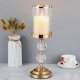 Decorative Candle Holder Set of 3 with Crystals, Gold