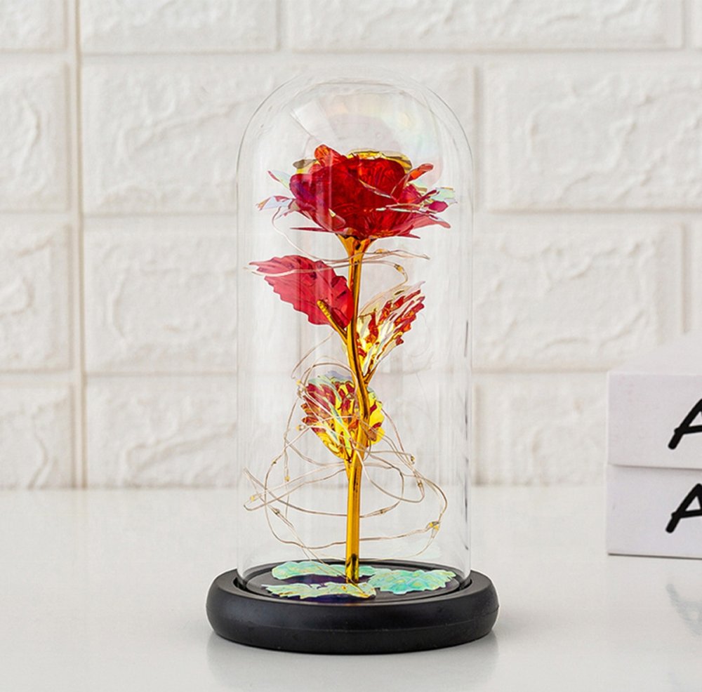 Eternal Artificial Rose in a Glass Dome Best Gift for Valentines Day, Birthday, Mothers Day, Anniversary, Bridal Showers (1)