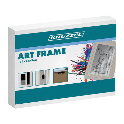 Kruzzel Front-Opening Kids Art Frame for A4 Artwork Storage 25418, White (1)