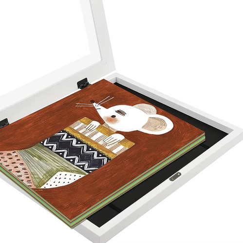 Kruzzel Front-Opening Kids Art Frame for A4 Artwork Storage 25418, White (2)