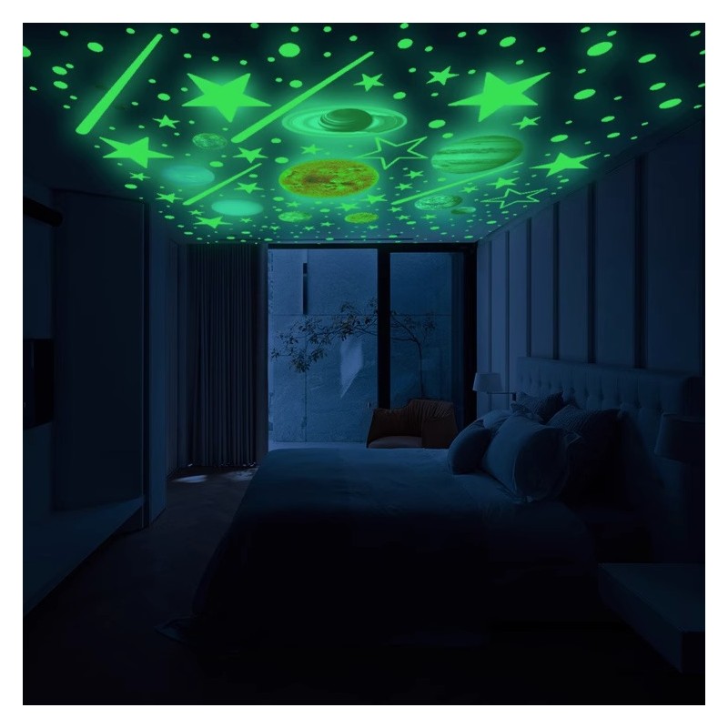 Fluorescent Luminous Stickers Stars Planets Space, 453 elements (2)