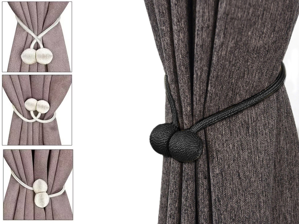 Decorative Clips Holders For Curtains Magnetically Strong, Black (1)