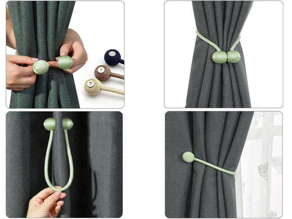 Decorative Clips Holders For Curtains Magnetically Strong, Green (2)