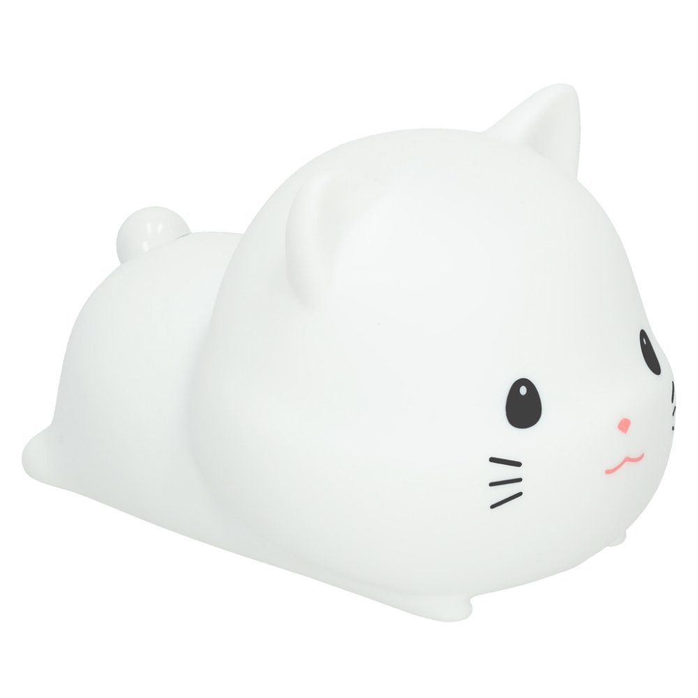 Silicone Cat Night Light for Kids, Touch Control, USB Rechargeable, White (0)