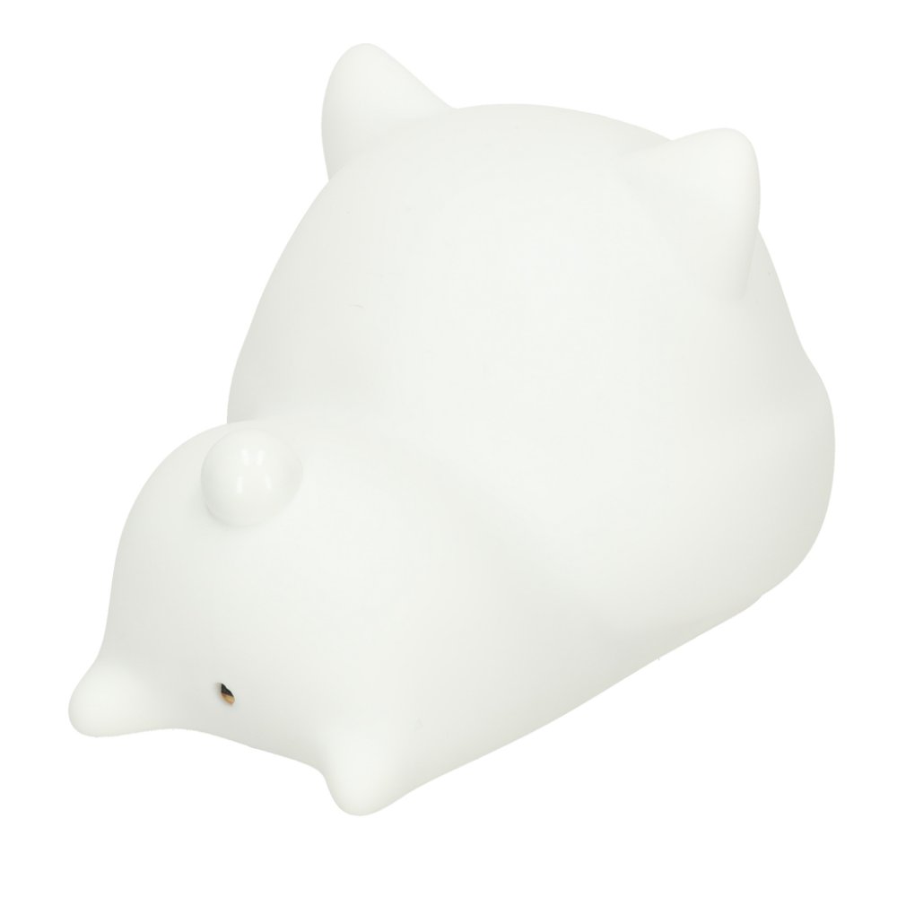 Silicone Cat Night Light for Kids, Touch Control, USB Rechargeable, White (2)