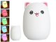 Kid\'s Silicone LED RGB Light Night Lamp with Remote Control, Cat