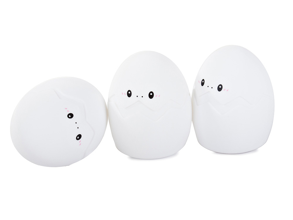 Battery Operated Kid's Silicone LED RGB Light Night Lamp, Egg (3)