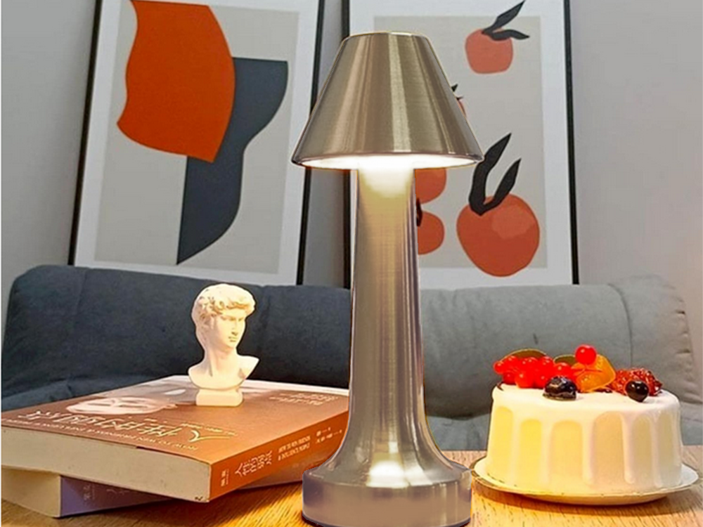 Bedroom Night Light Wireless Table Lamp, Silver color (5)