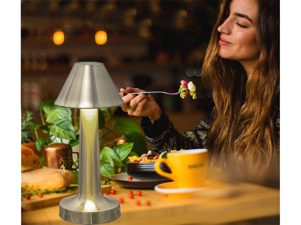 Bedroom Night Light Wireless Table Lamp, Silver color (7)