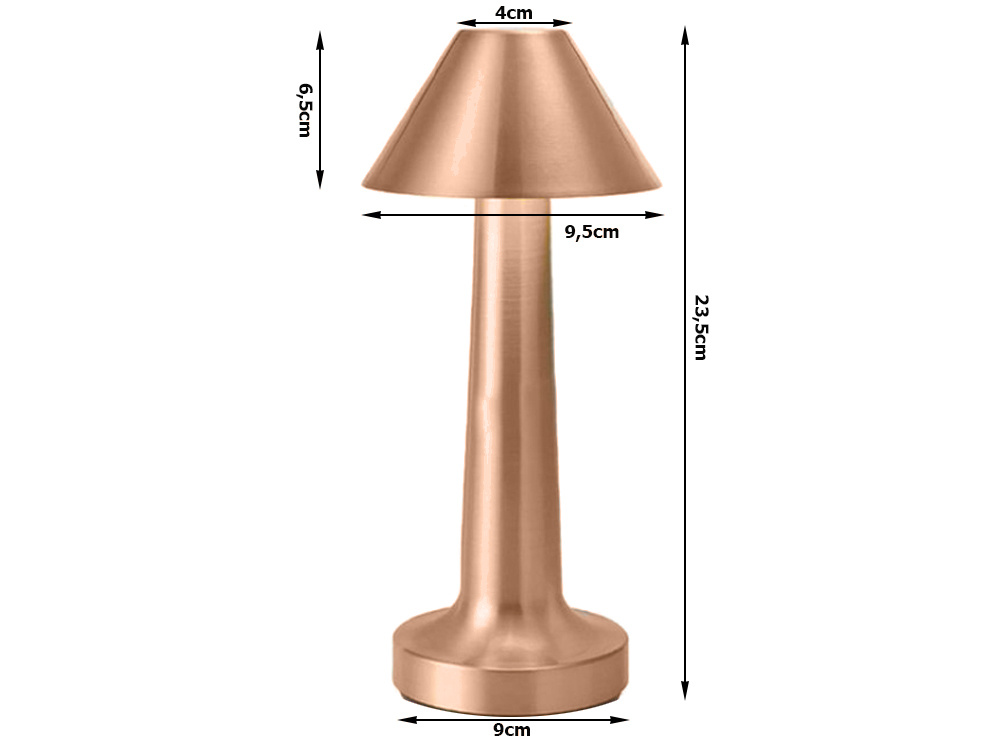 Bedroom Night Light Wireless Table Lamp, Copper color (0)