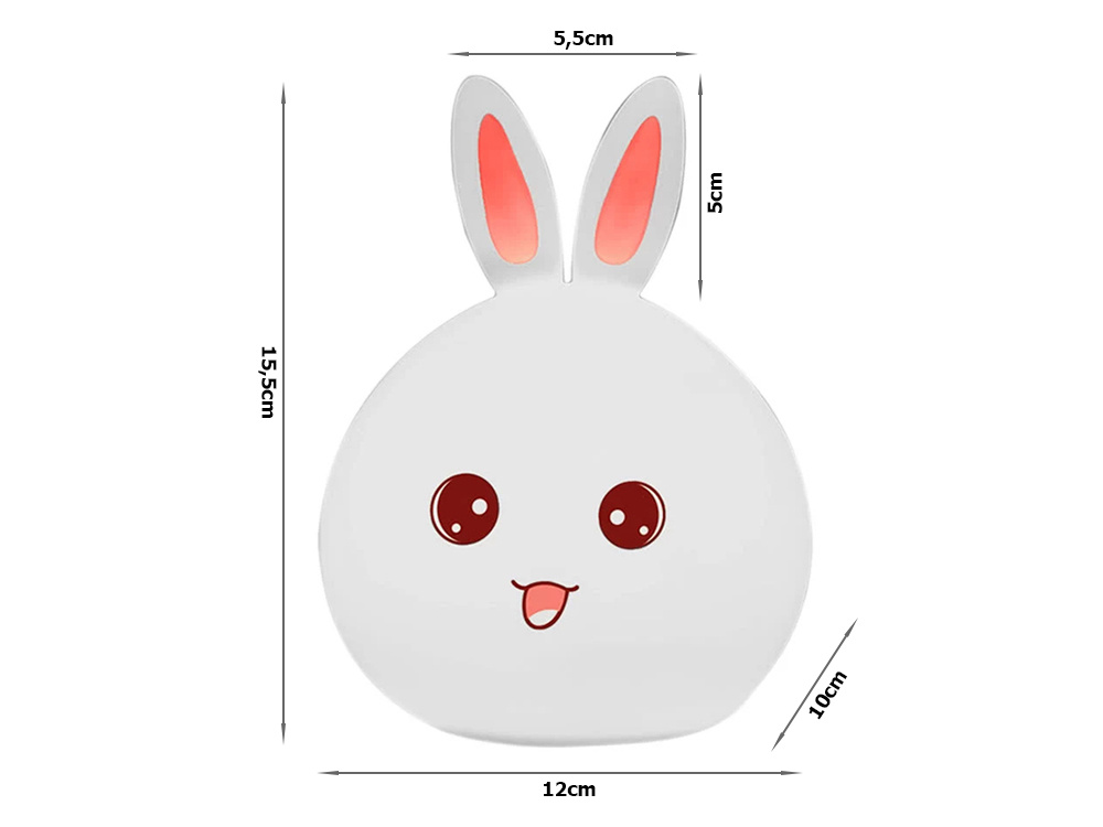 Kid's Silicone LED RGB Light Night Lamp, Rabbit (1)