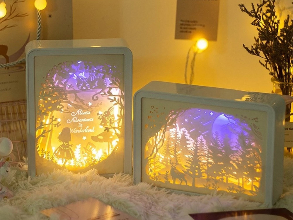 Bedside Lamp RGB LED 3D Light Box with Remote Control (8)