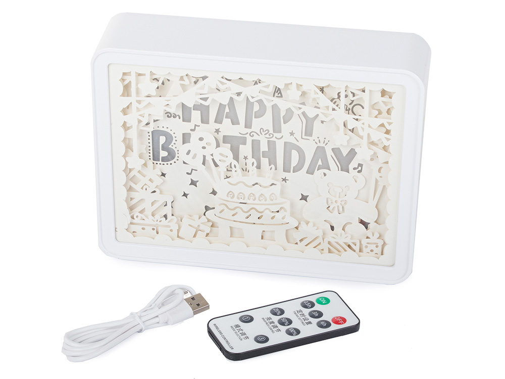 Bedside Lamp RGB LED 3D Light Box with Remote Control (10)