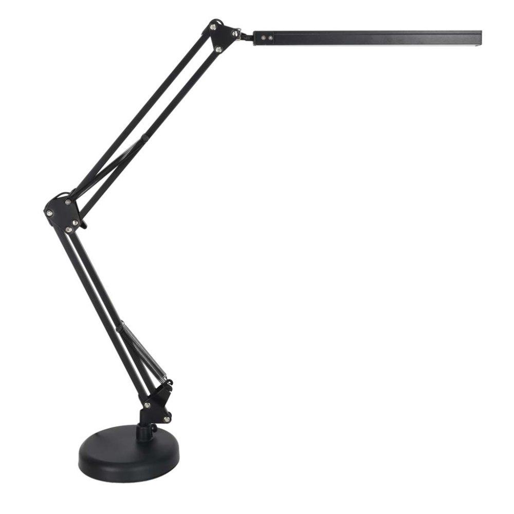Adjustable LED Desk Lamp with Swing Arm and USB, 2 Mounting Options, Black (0)