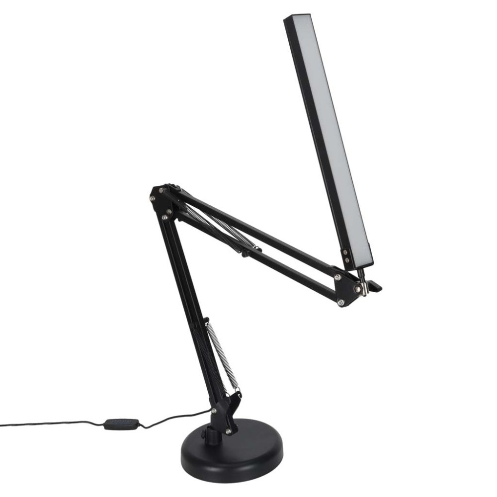 Adjustable LED Desk Lamp with Swing Arm and USB, 2 Mounting Options, Black (2)