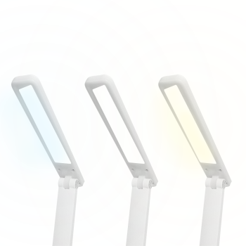 LTC LED Desk Lamp, 3W Rechargeable Cordless Light, 3 Color Modes, 3000mAh, White