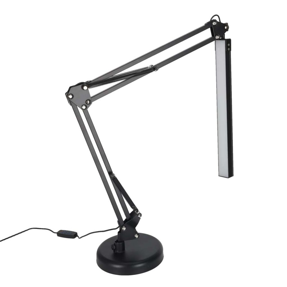Adjustable LED Desk Lamp with Swing Arm and USB, 2 Mounting Options, Black (1)
