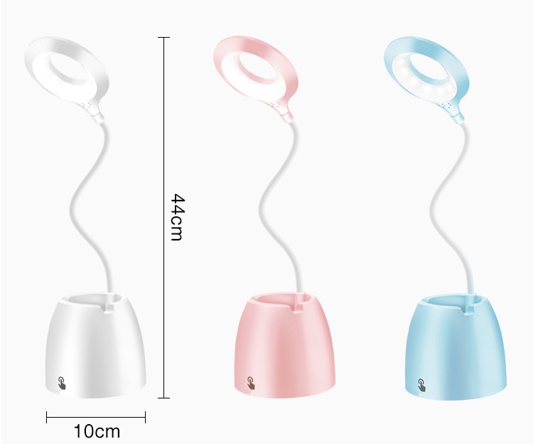 LED Desk Lamp with Organizer and Pen Holder, Pink (2)