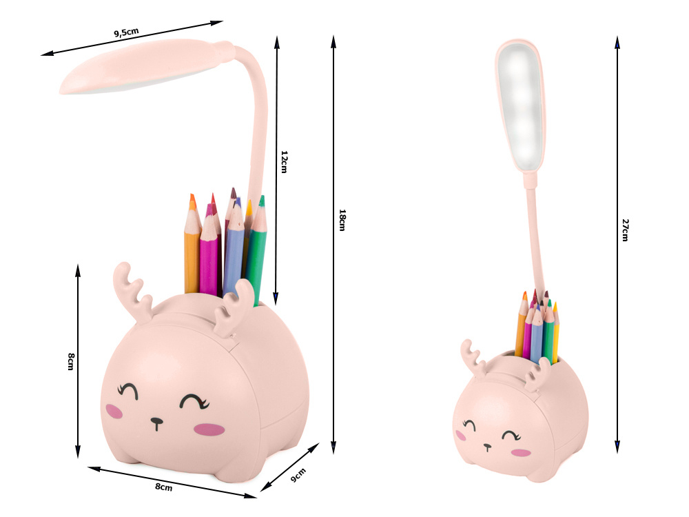 Kids LED Night Lamp Desk Lamp Reading Light, Pink (4)