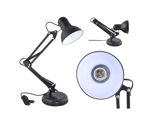 Adjustable Desk Lamp Folding Reading Night Table Lamp E27, Black (0)