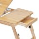 Bamboo laptop table with adjustable height and tilt, fits up to 17\"