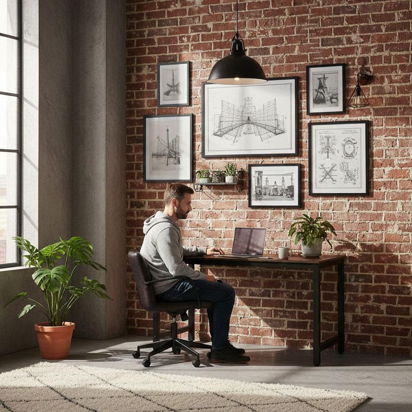 ModernHome Computer Desk 120x60 cm for Home Office Study and Gaming, Aged Walnut (1)