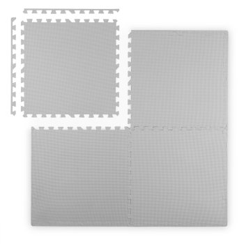 Large foam puzzle play mat Ricokids, 60x60 cm, 4 pcs, grey