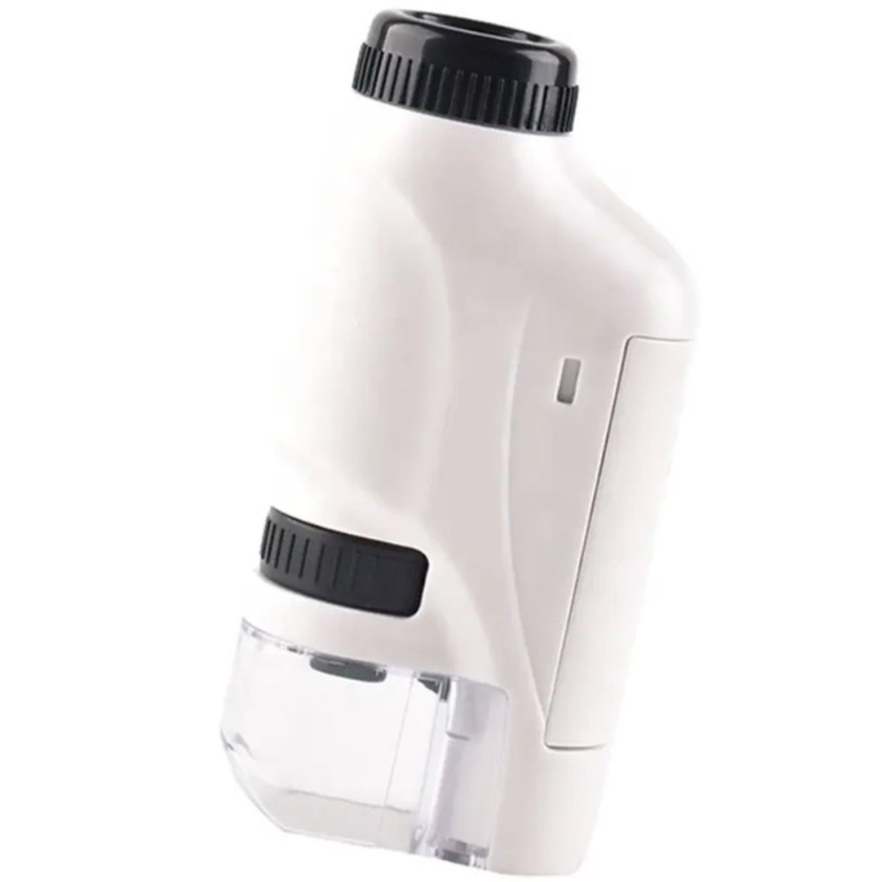 Portable kids' microscope with LED light, 60–120x magnification, black-white (0)