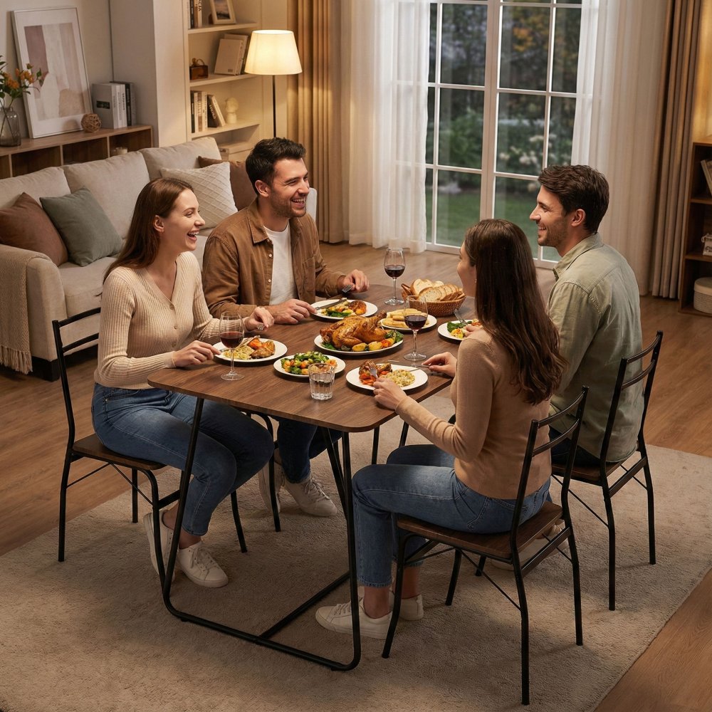 Dining Table Set for 4 ModernHome PARIS 5 Piece Kitchen Table and Chairs (0)