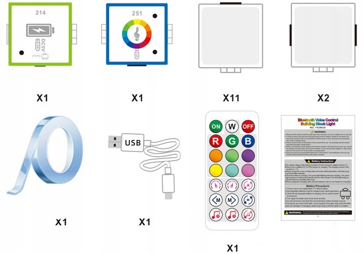 Modular Logic Blocks Smart LED Block Lamp (5)