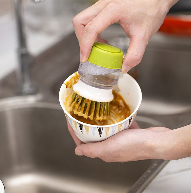 Kitchen Dishwashing Brush with Soap Dispenser, 9.5 x 2.5 cm (0)