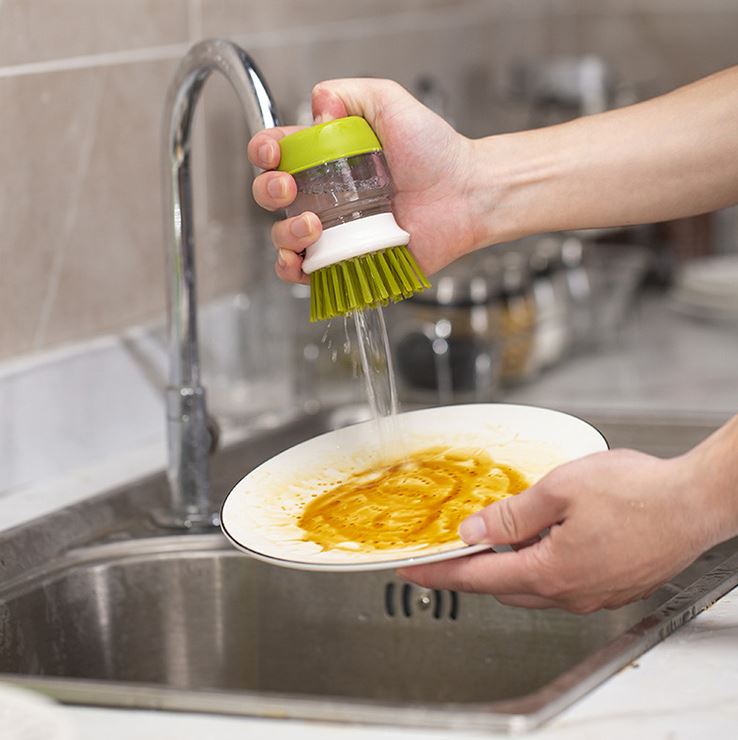 Kitchen Dishwashing Brush with Soap Dispenser, 9.5 x 2.5 cm (1)
