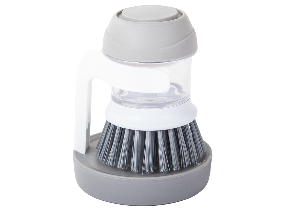 Kitchen Dishwashing Brush with Soap Dispenser, Gray (3)