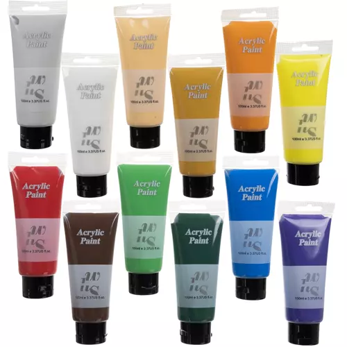 Acrylic Paints 12 pcs. 100 ml Each. MAALEO